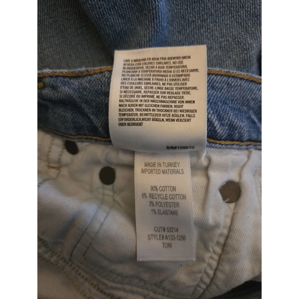 AGOLDE‎ Toni High Rise Skinny Crop Jeans Size 26 Light Wash Stretch Denim